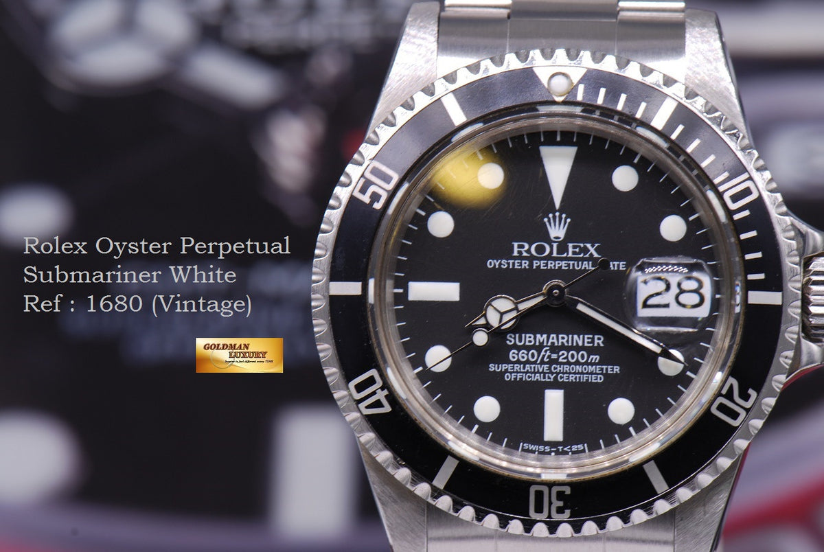 [SOLD] ROLEX OYSTER PERPETUAL SUBMARINER MATTE WHITE Ref : 1680 (VINTAGE MINT)