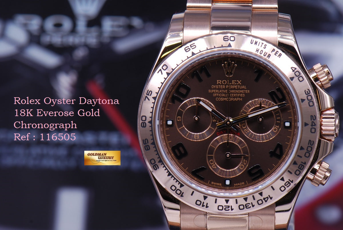 [SOLD] ROLEX OYSTER PERPETUAL 18K EVEROSE GOLD CHRONOGRAPH Ref 116505 (LNIB)