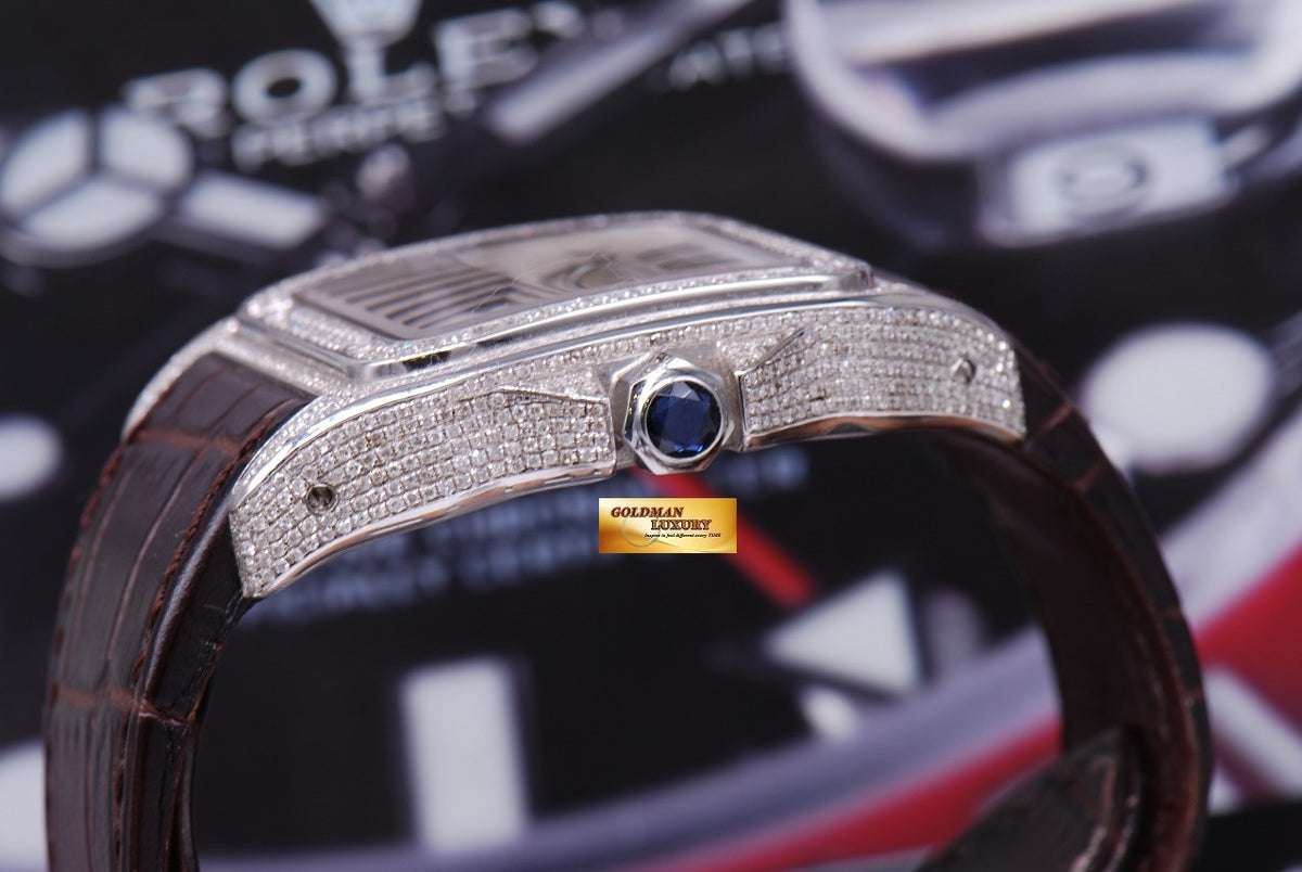 [SOLD] CARTIER SANTOS 100 XL CUSTOM FULL DIAMONDS AUTOMATIC (MINT)