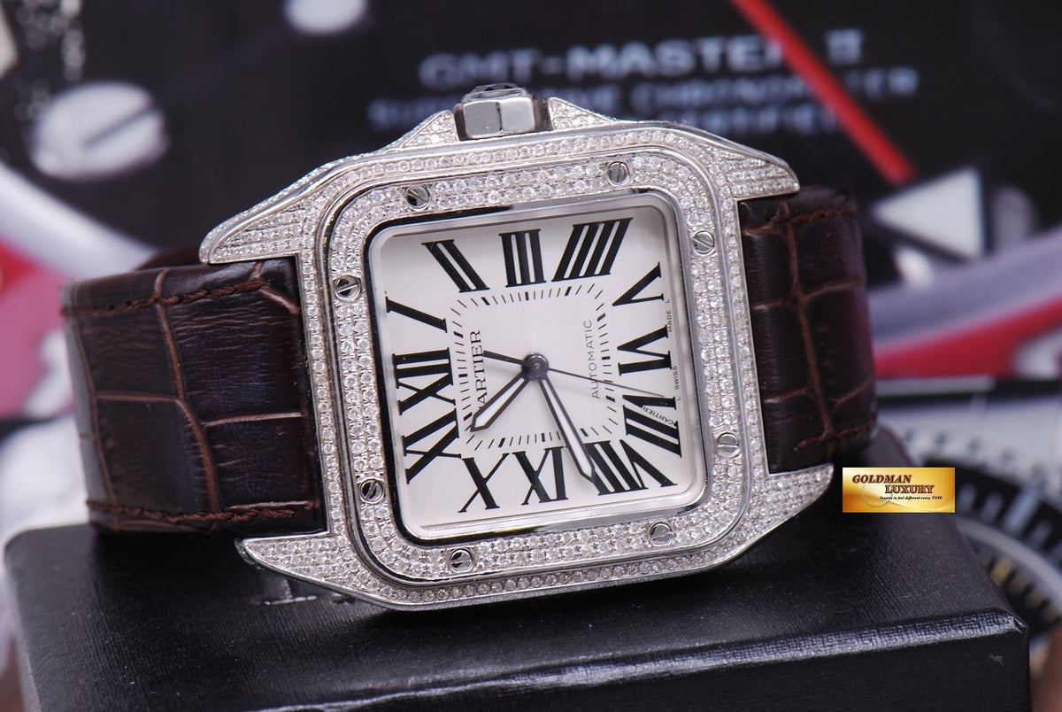 [SOLD] CARTIER SANTOS 100 XL CUSTOM FULL DIAMONDS AUTOMATIC (MINT)