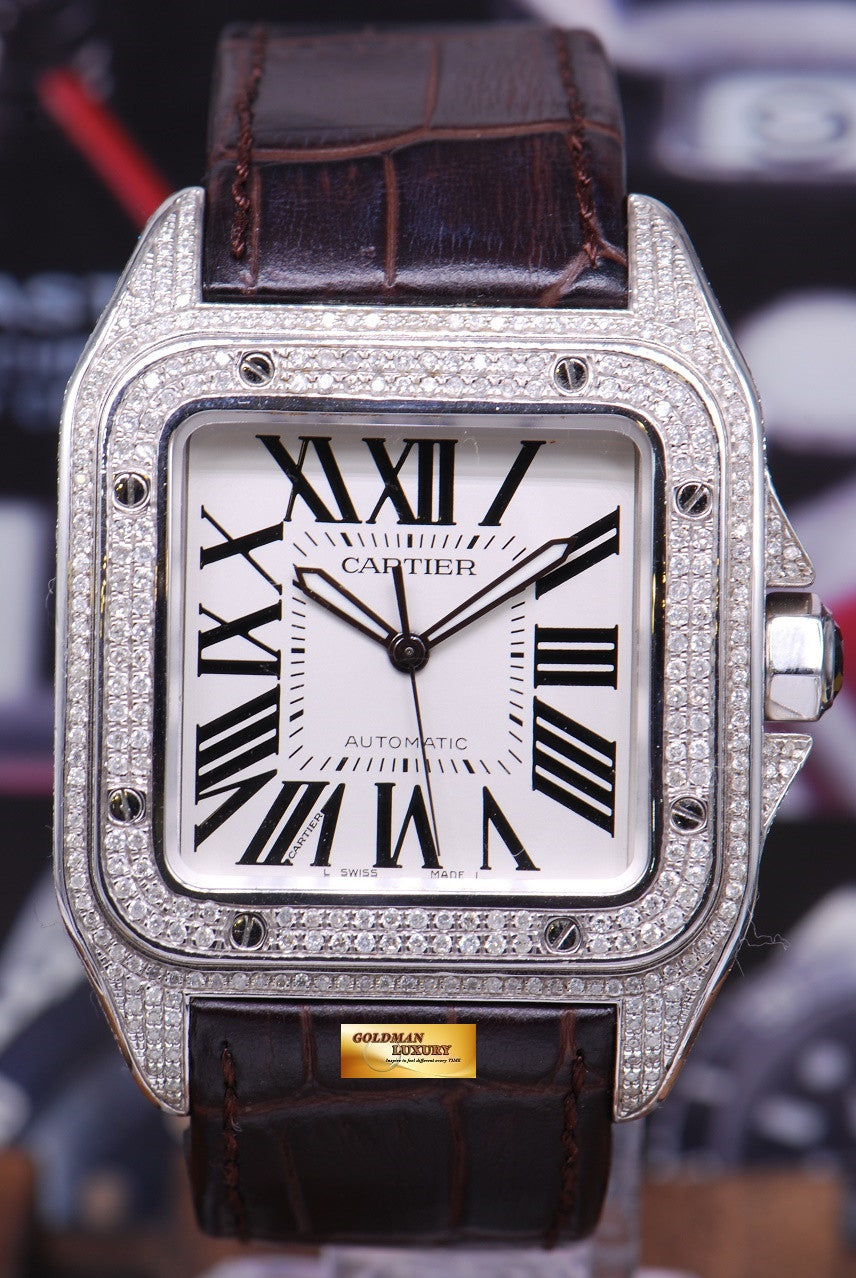 [SOLD] CARTIER SANTOS 100 XL CUSTOM FULL DIAMONDS AUTOMATIC (MINT)