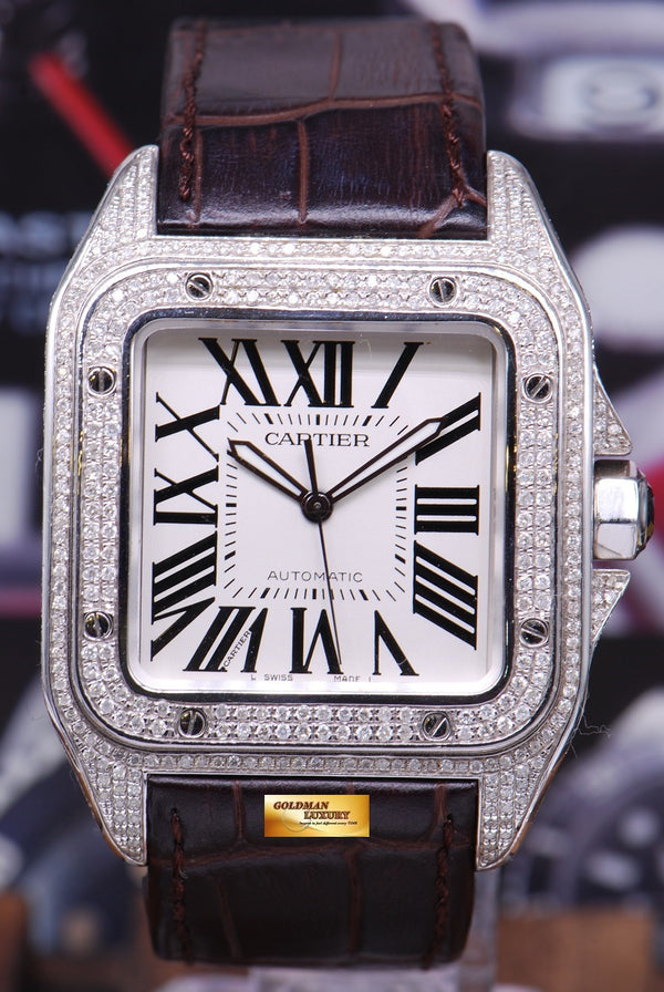 [SOLD] CARTIER SANTOS 100 XL CUSTOM FULL DIAMONDS AUTOMATIC (MINT)
