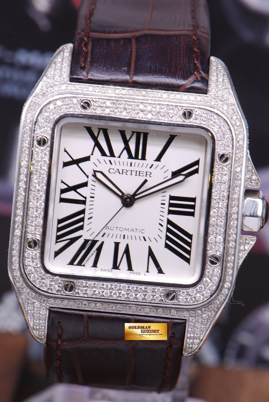 [SOLD] CARTIER SANTOS 100 XL CUSTOM FULL DIAMONDS AUTOMATIC (MINT)