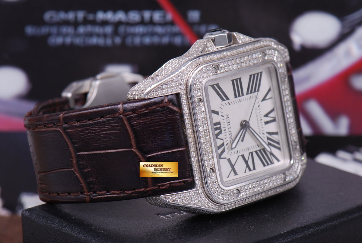 [SOLD] CARTIER SANTOS 100 XL CUSTOM FULL DIAMONDS AUTOMATIC (MINT)