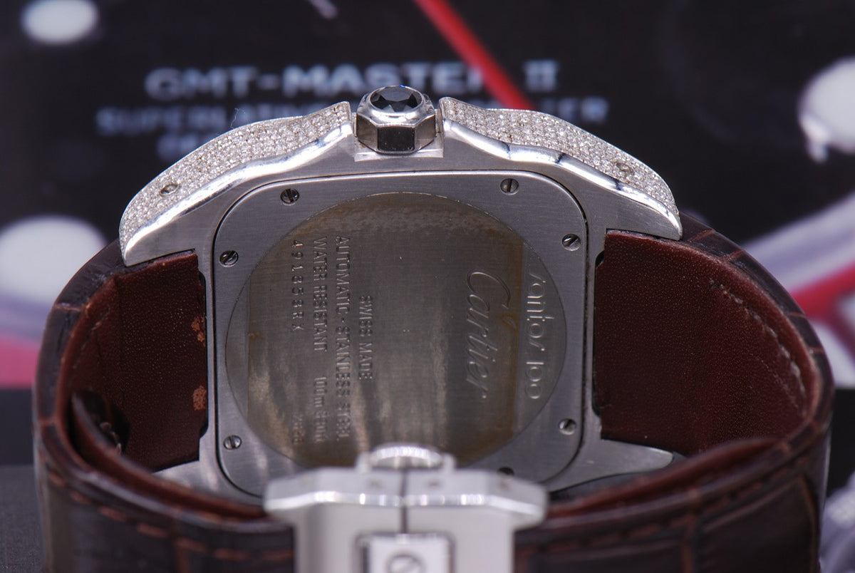 [SOLD] CARTIER SANTOS 100 XL CUSTOM FULL DIAMONDS AUTOMATIC (MINT)