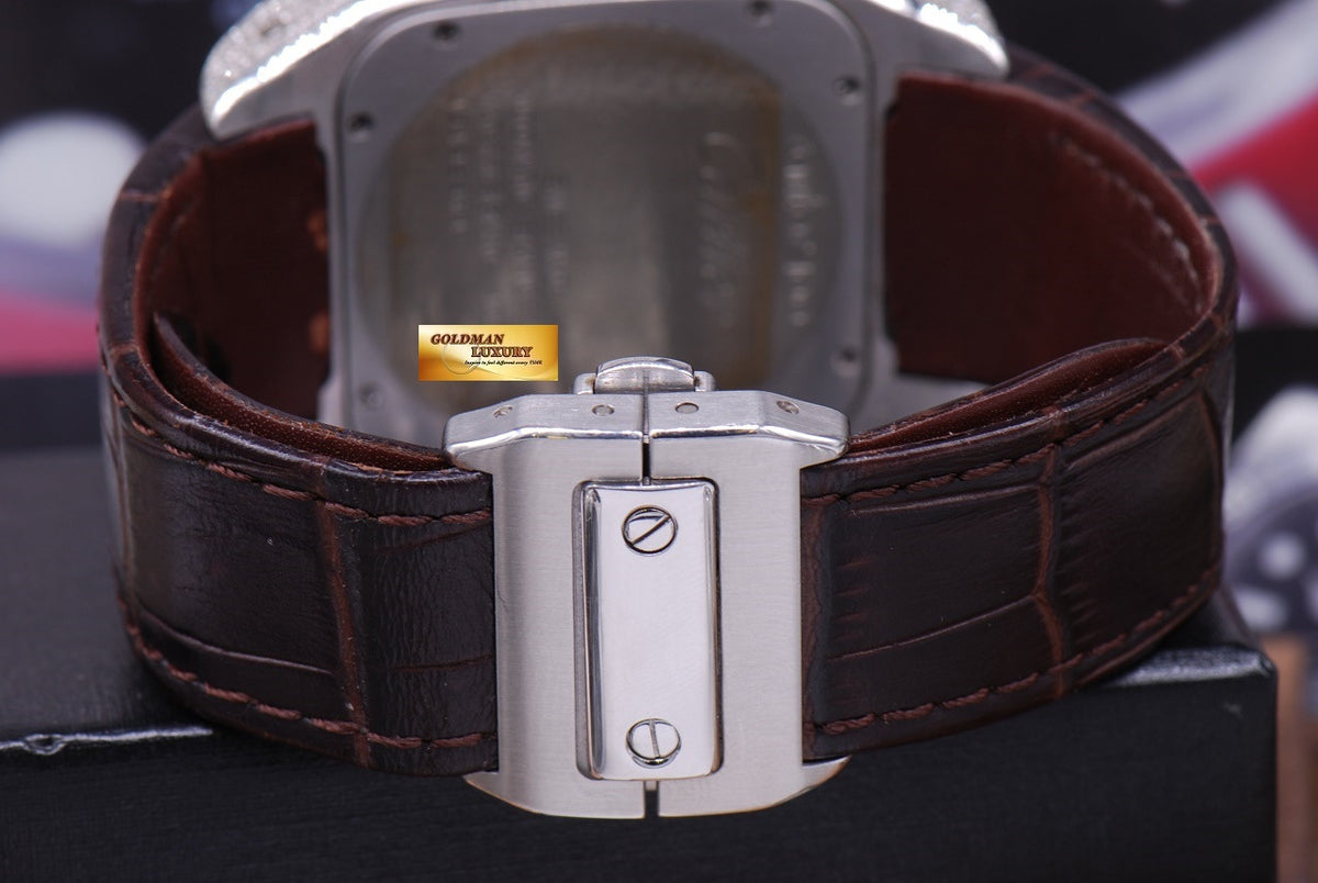 [SOLD] CARTIER SANTOS 100 XL CUSTOM FULL DIAMONDS AUTOMATIC (MINT)