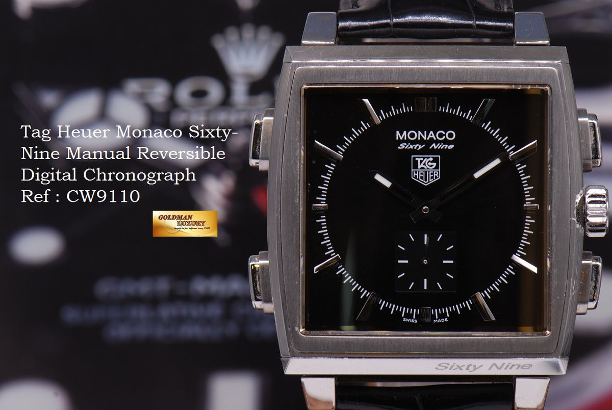 [SOLD] TAG HEUER MONACO SIXTY NINE MANUAL – REVERSIBLE DIGITAL CHRONOGRAPH CW9110 (NEAR MINT)