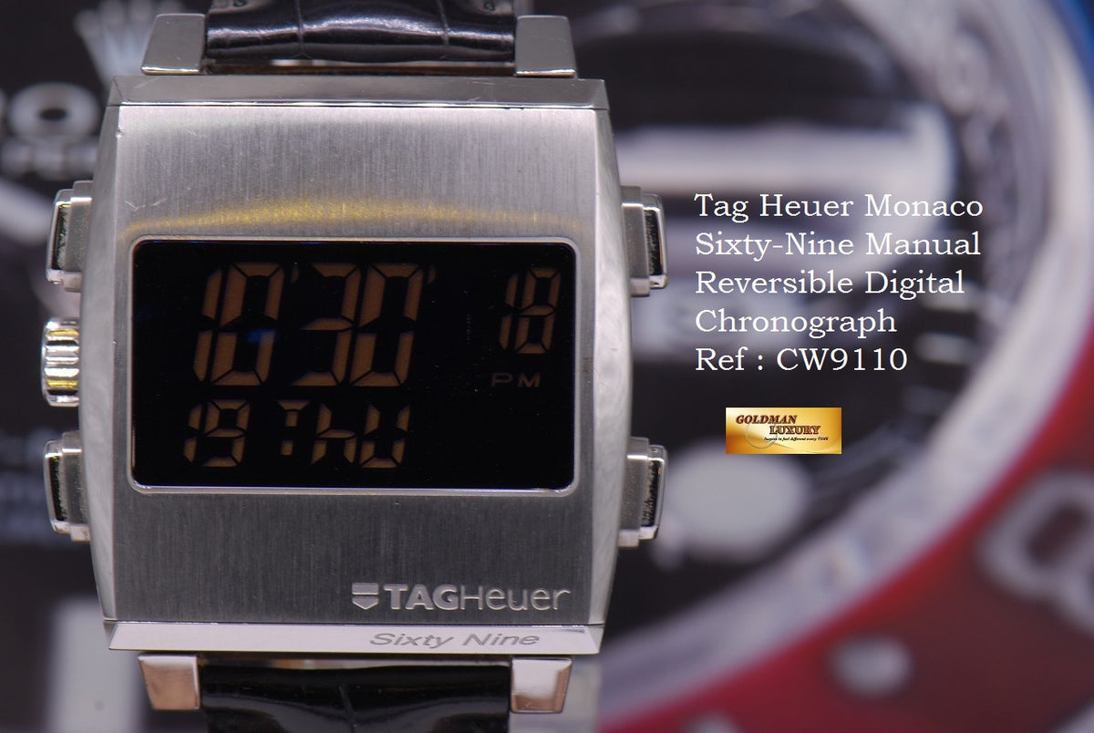 [SOLD] TAG HEUER MONACO SIXTY NINE MANUAL – REVERSIBLE DIGITAL CHRONOGRAPH CW9110 (NEAR MINT)