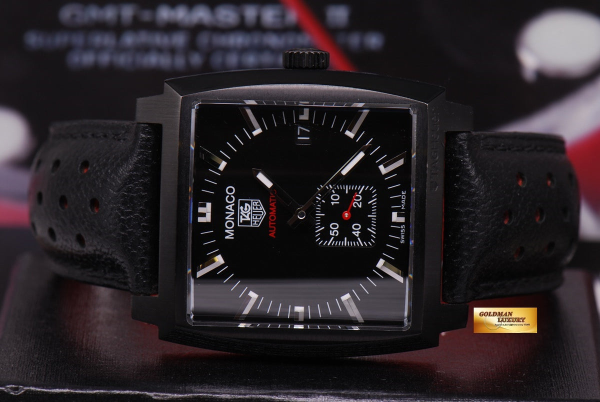 [SOLD] TAG HEUER MONACO 37mm PVD BLACK WW2119 AUTOMATIC (MINT)