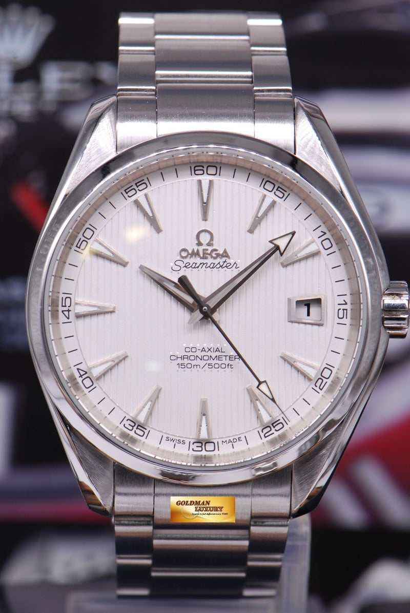 SOLD OMEGA SEAMASTER AQUA TERRA 42mm CO AXIAL WHITE AUTOMATIC