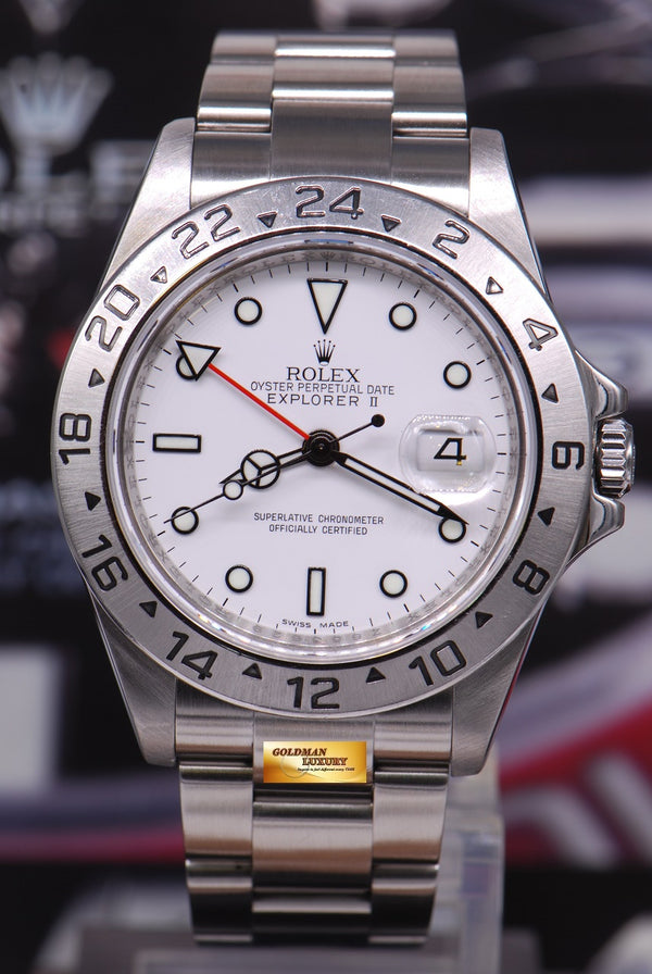 [SOLD] ROLEX OYSTER PERPETUAL EXPLORER II REF 16570 WHITE (CHAPTERING) (MINT)