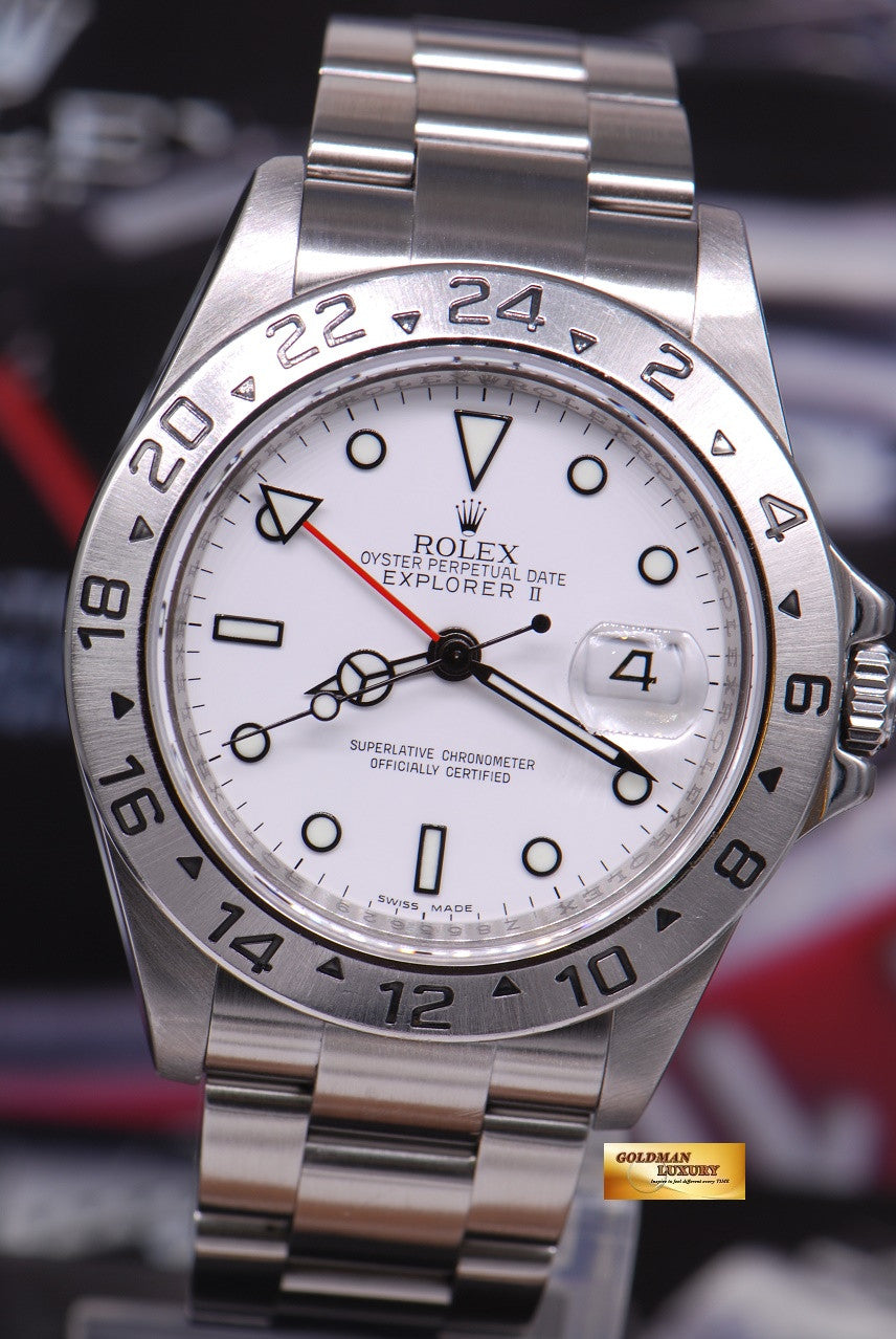 [SOLD] ROLEX OYSTER PERPETUAL EXPLORER II REF 16570 WHITE (CHAPTERING) (MINT)