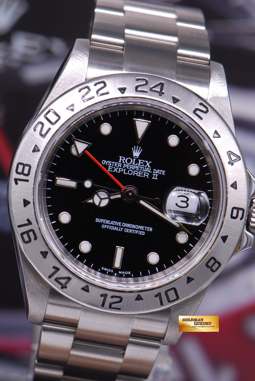 [SOLD] ROLEX OYSTER PERPETUAL EXPLORER II REF 16570 BLACK (MINT)