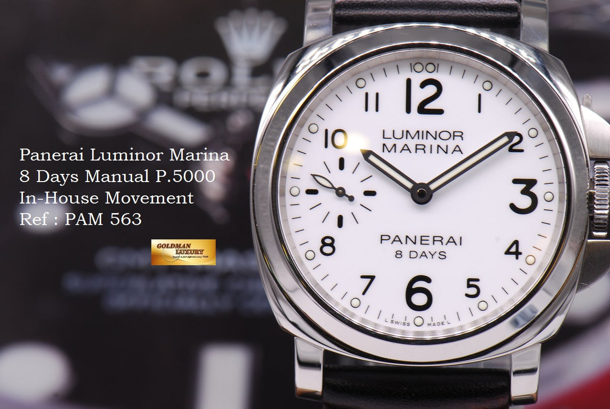 [SOLD] PANERAI LUMINOR MARINA 8 DAYS MANUAL PAM 563 WHITE (NEAR MINT)