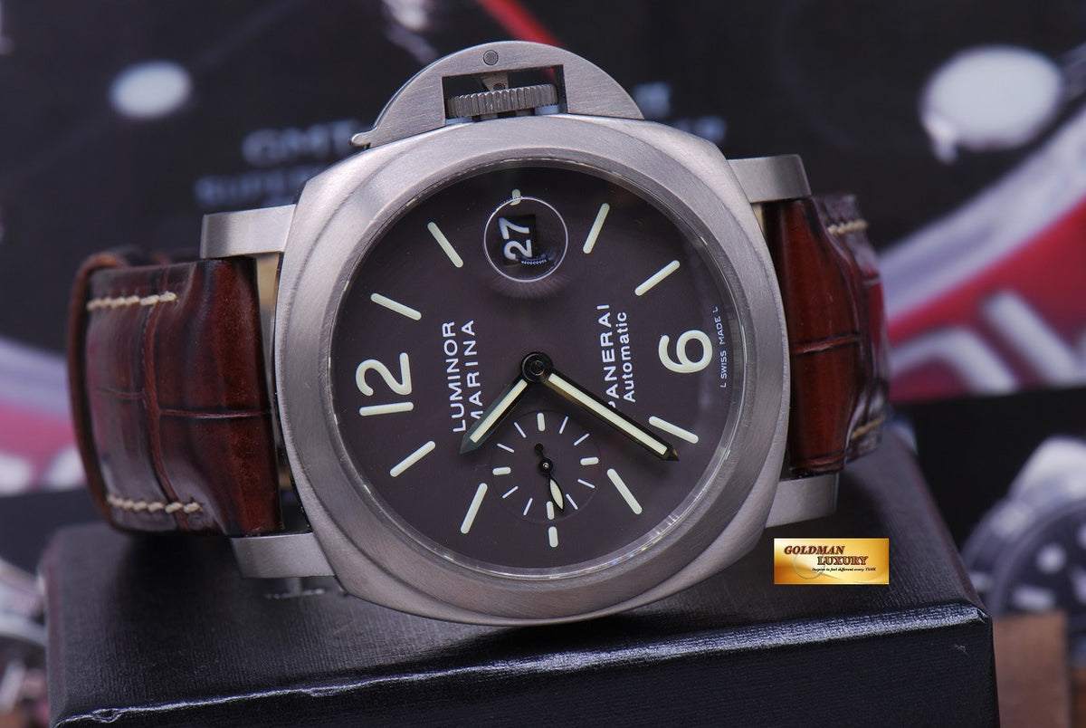 [SOLD] PANERAI LUMINOR MARINA TITANIUM 44mm TOBACCO BROWN DIAL AUTOMATIC PAM 240 (NEAR MINT)