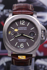 SOLD PANERAI LUMINOR MARINA TITANIUM 44mm TOBACCO BROWN DIAL AUTOMAT Goldman Luxury