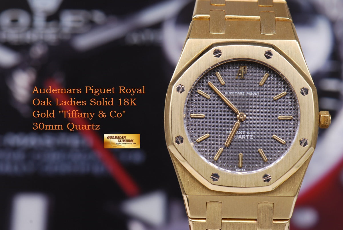 [SOLD] AUDEMARS PIGUET ROYAL OAK LADIES 18K YELLOW GOLD “TIFFANY & Co.” 30mm QUARTZ