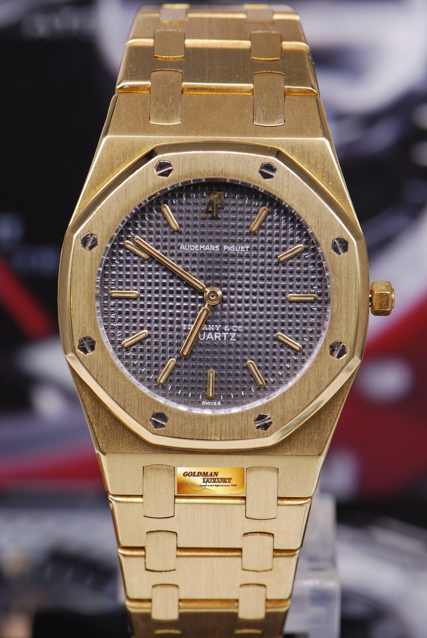 [SOLD] AUDEMARS PIGUET ROYAL OAK LADIES 18K YELLOW GOLD “TIFFANY & Co.” 30mm QUARTZ