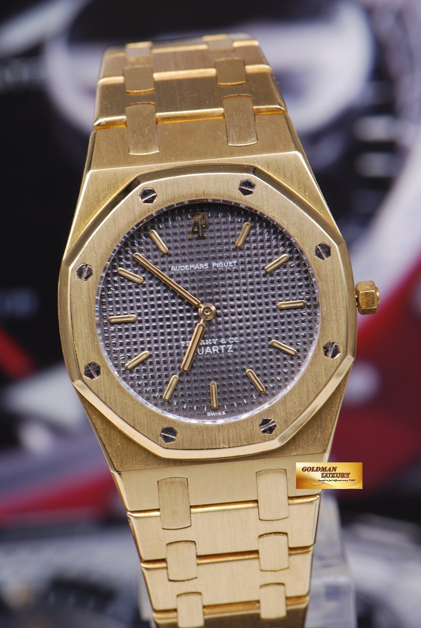 [SOLD] AUDEMARS PIGUET ROYAL OAK LADIES 18K YELLOW GOLD “TIFFANY & Co.” 30mm QUARTZ