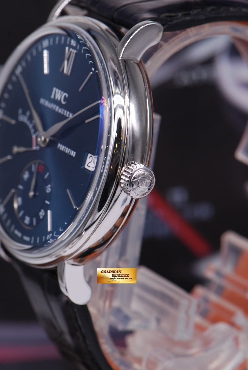 [SOLD] IWC PORTOFINO 8 DAYS POWER RESERVE DATE 45mm MANUAL WINDING BLUE (MINT)
