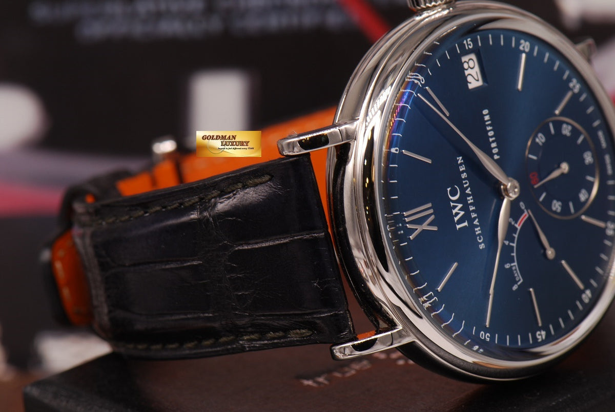 [SOLD] IWC PORTOFINO 8 DAYS POWER RESERVE DATE 45mm MANUAL WINDING BLUE (MINT)