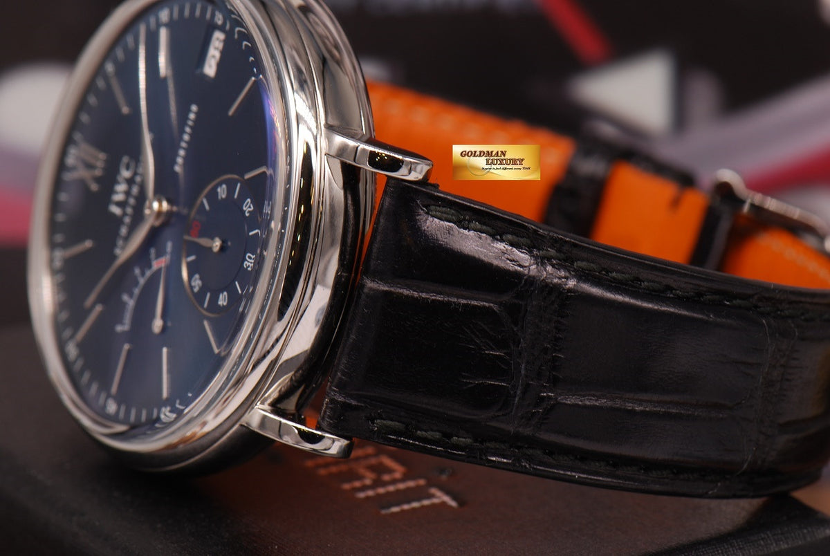 [SOLD] IWC PORTOFINO 8 DAYS POWER RESERVE DATE 45mm MANUAL WINDING BLUE (MINT)