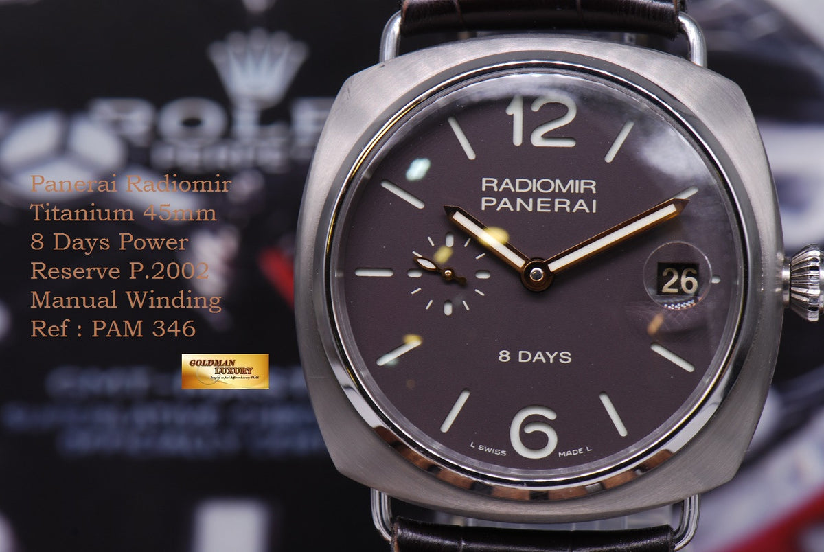 [SOLD] PANERAI RADIOMIR TITANIUM 45mm 8-DAYS POWER RESERVE MANUAL WINDING PAM 346 (NEAR MINT)