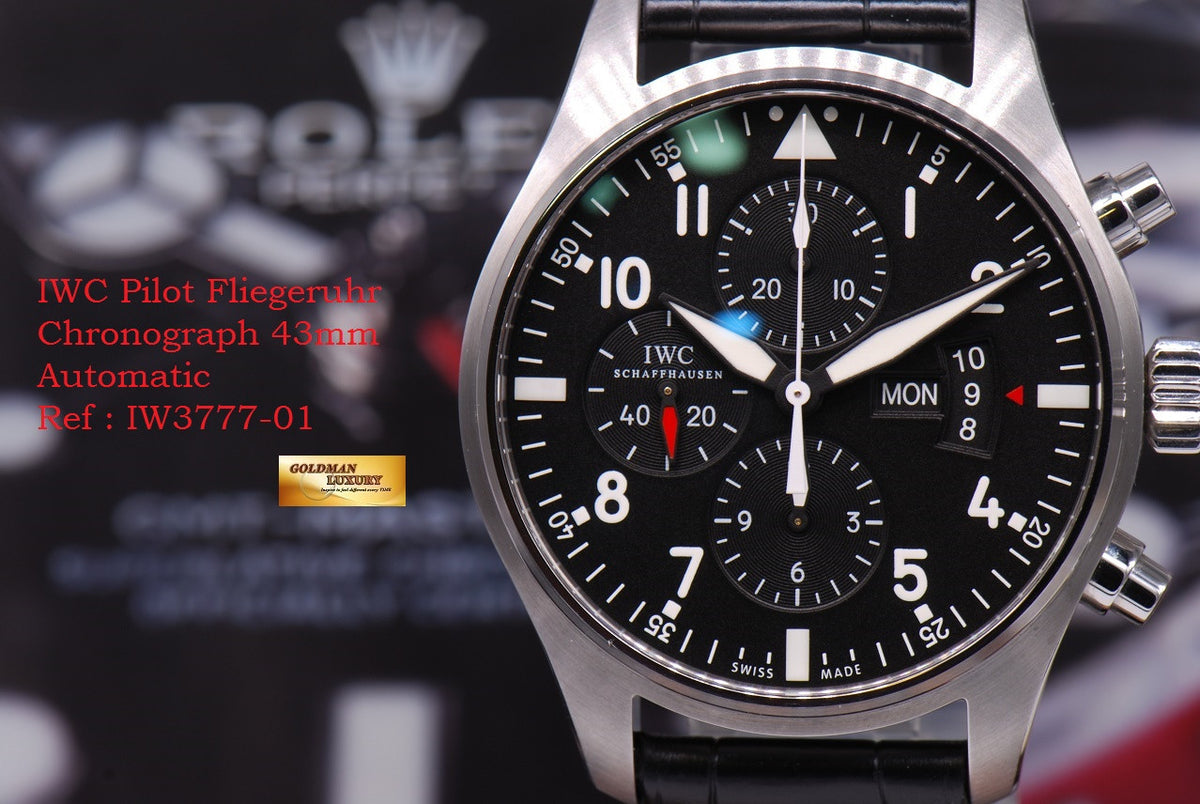 [SOLD] IWC PILOT FLIEGERUHR CHRONOGRAPH 43mm AUTOMATIC  IW3777-01 (MINT)