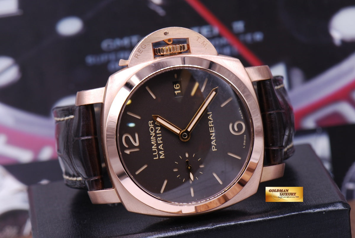 [SOLD] PANERAI LUMINOR MARINA 18K ROSE GOLD 42mm PAM 393 AUTOMATIC (MINT)