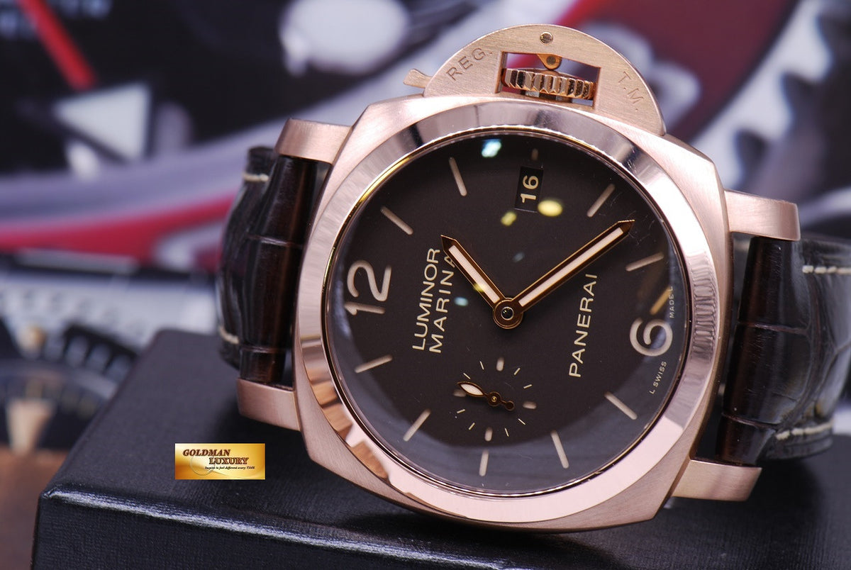 [SOLD] PANERAI LUMINOR MARINA 18K ROSE GOLD 42mm PAM 393 AUTOMATIC (MINT)