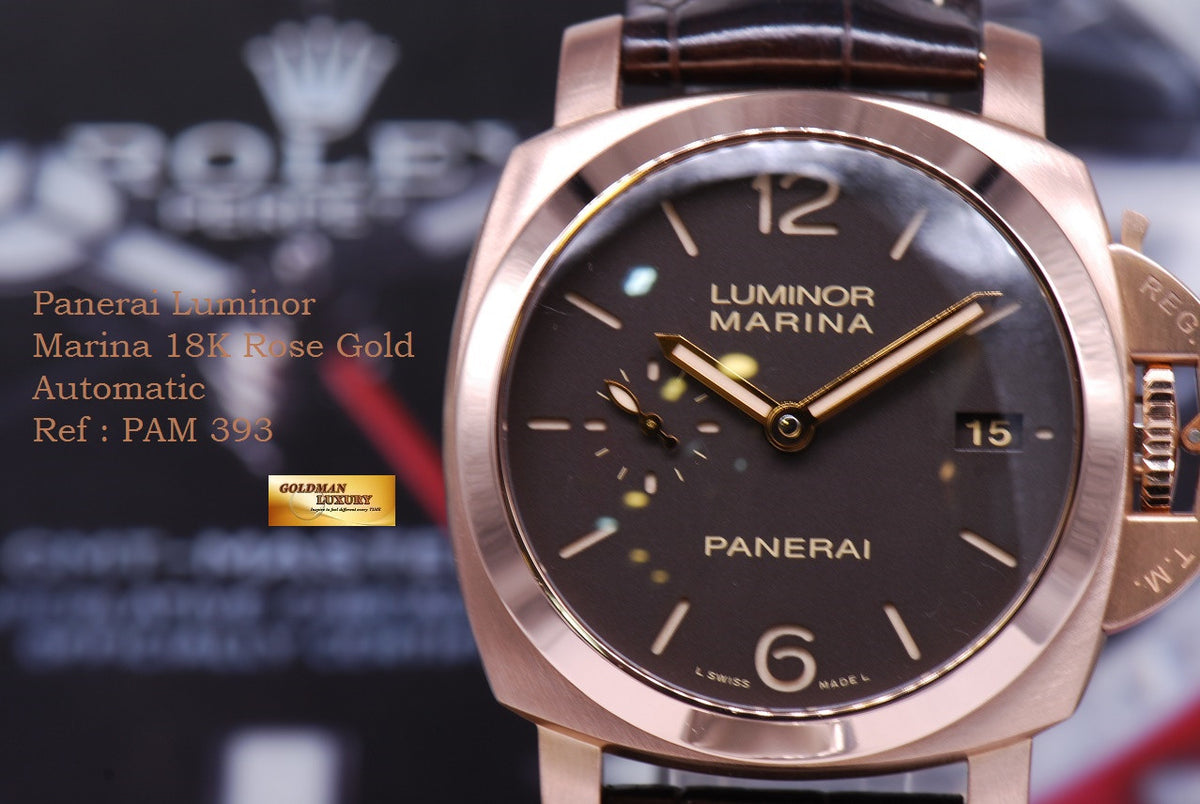 [SOLD] PANERAI LUMINOR MARINA 18K ROSE GOLD 42mm PAM 393 AUTOMATIC (MINT)