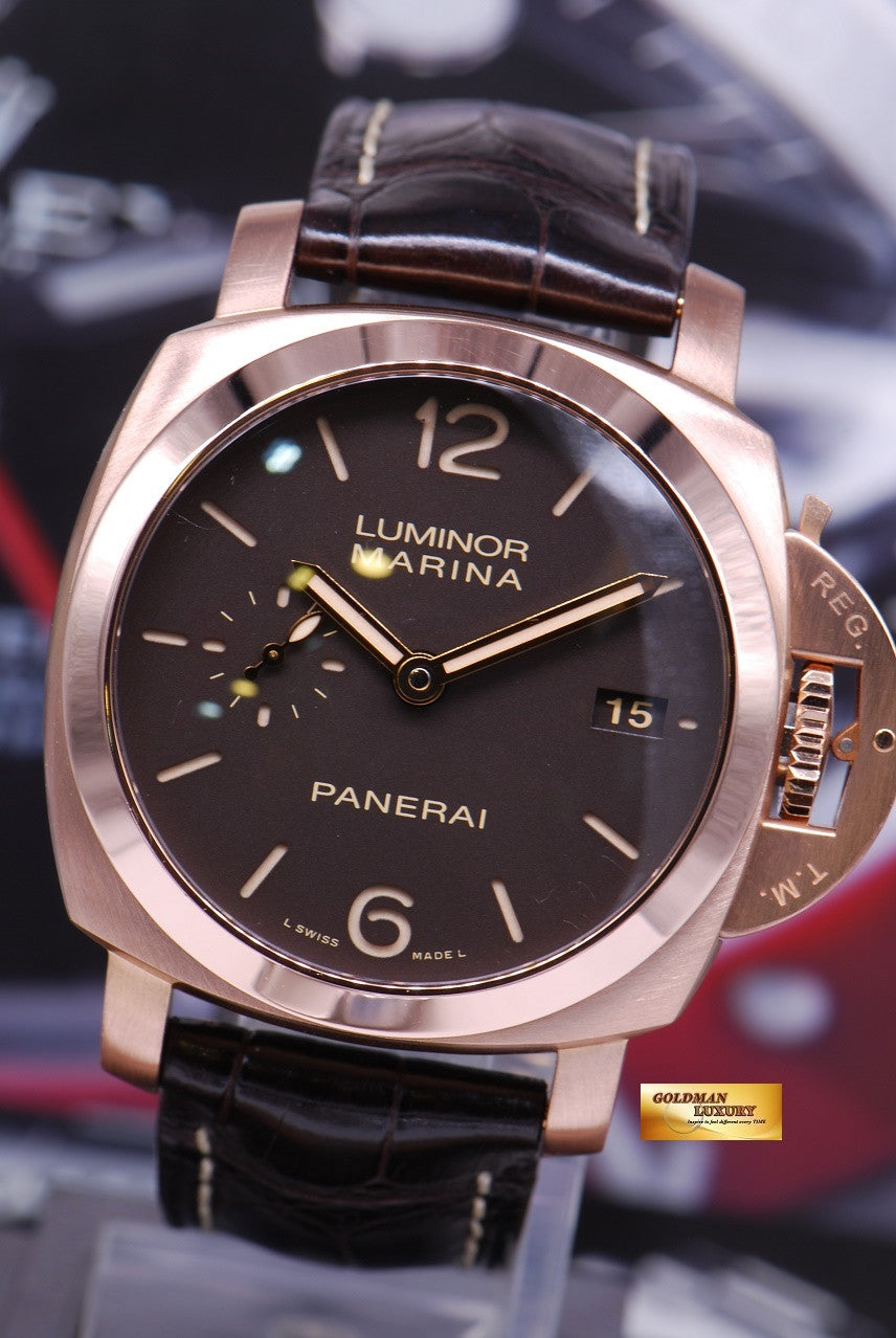 [SOLD] PANERAI LUMINOR MARINA 18K ROSE GOLD 42mm PAM 393 AUTOMATIC (MINT)