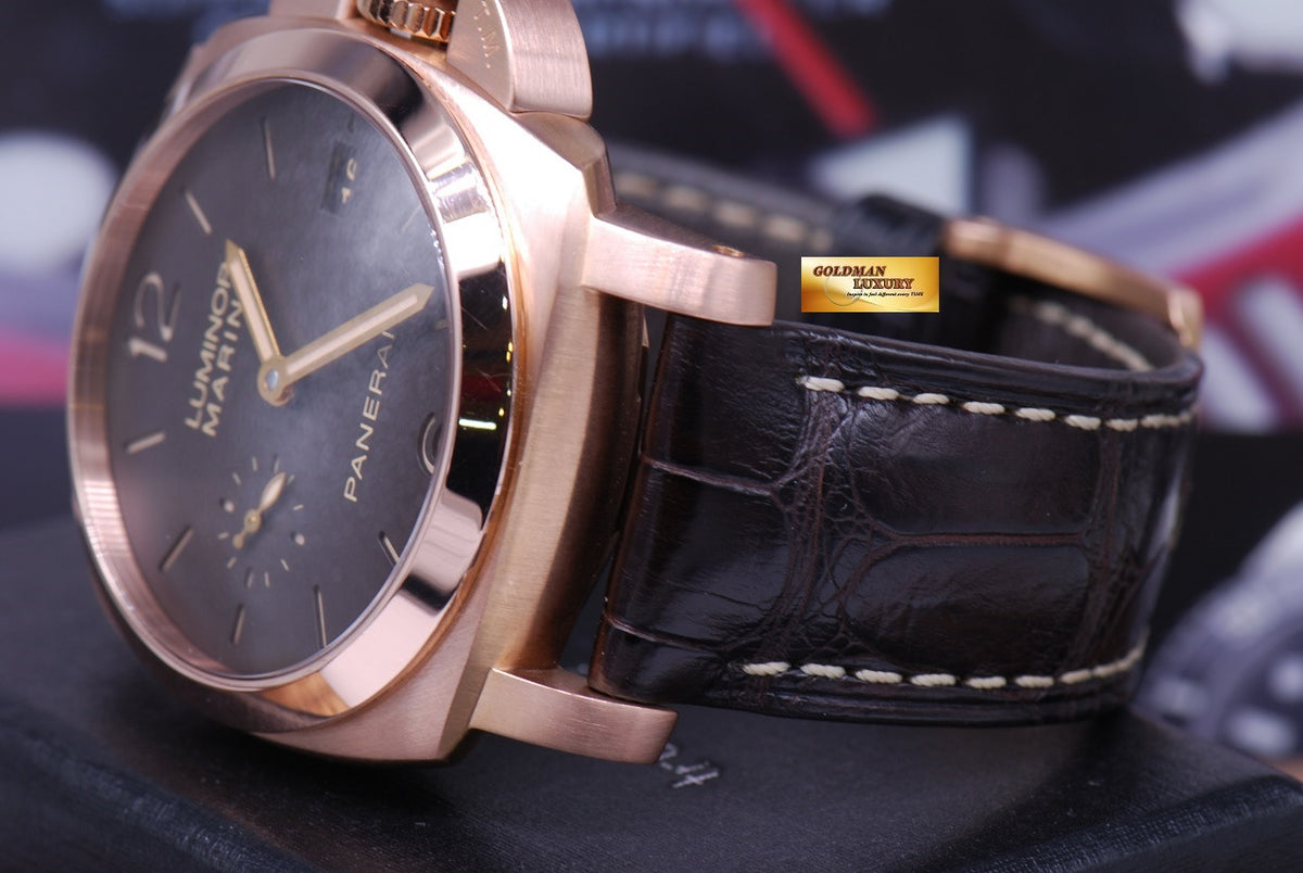 [SOLD] PANERAI LUMINOR MARINA 18K ROSE GOLD 42mm PAM 393 AUTOMATIC (MINT)