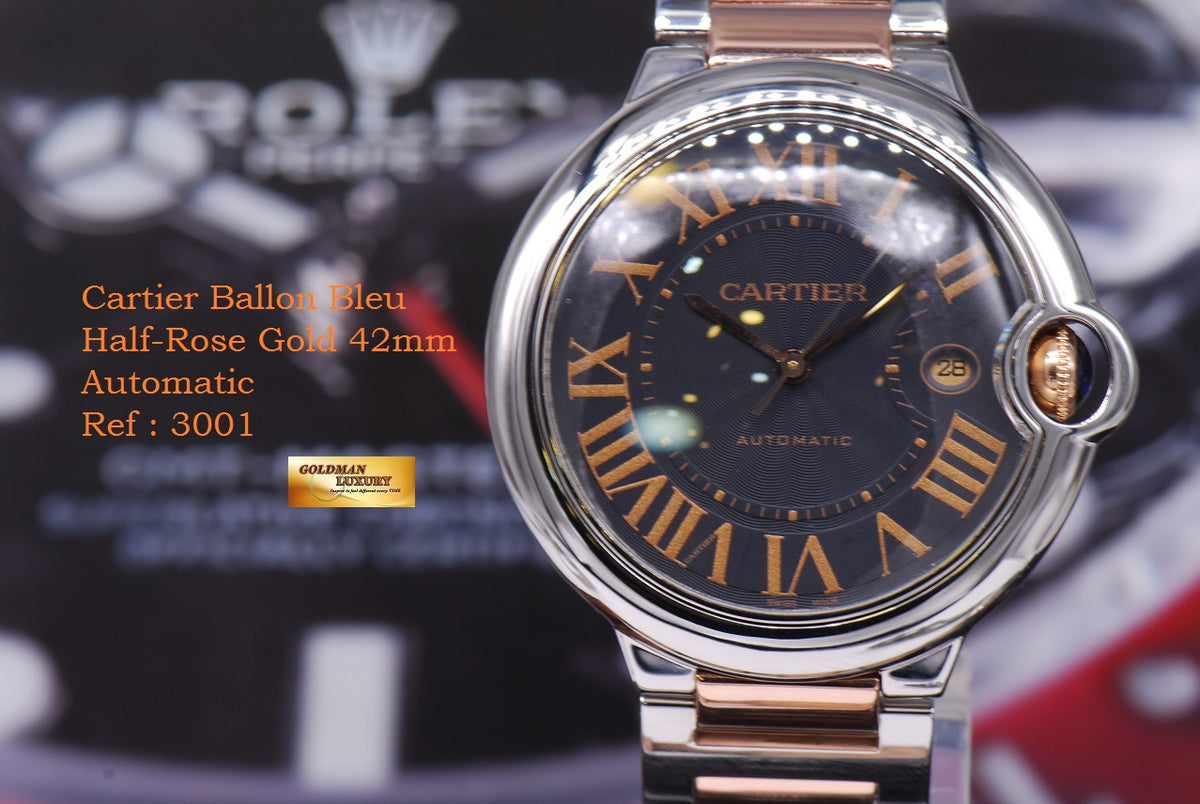 [SOLD] CARTIER BALLON BLEU 42mm HALF-ROSE GOLD AUTOMATIC (NEAR MINT)