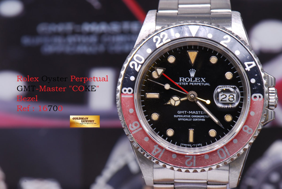 [SOLD] ROLEX OYSTER PERPETUAL GMT-MASTER "COKE" BEZEL Ref 16700 (AGING)