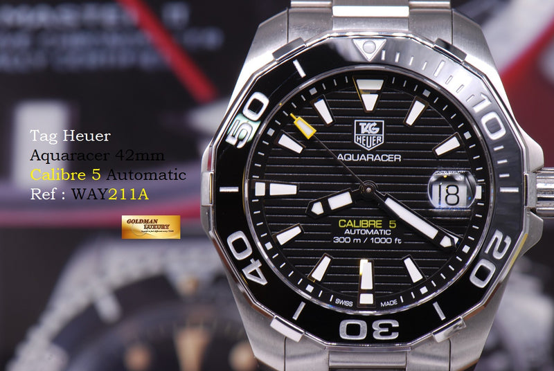 SOLD TAG HEUER AQUARACER CALIBRE 5 BLACK WAY211A AUTOMATIC NEAR