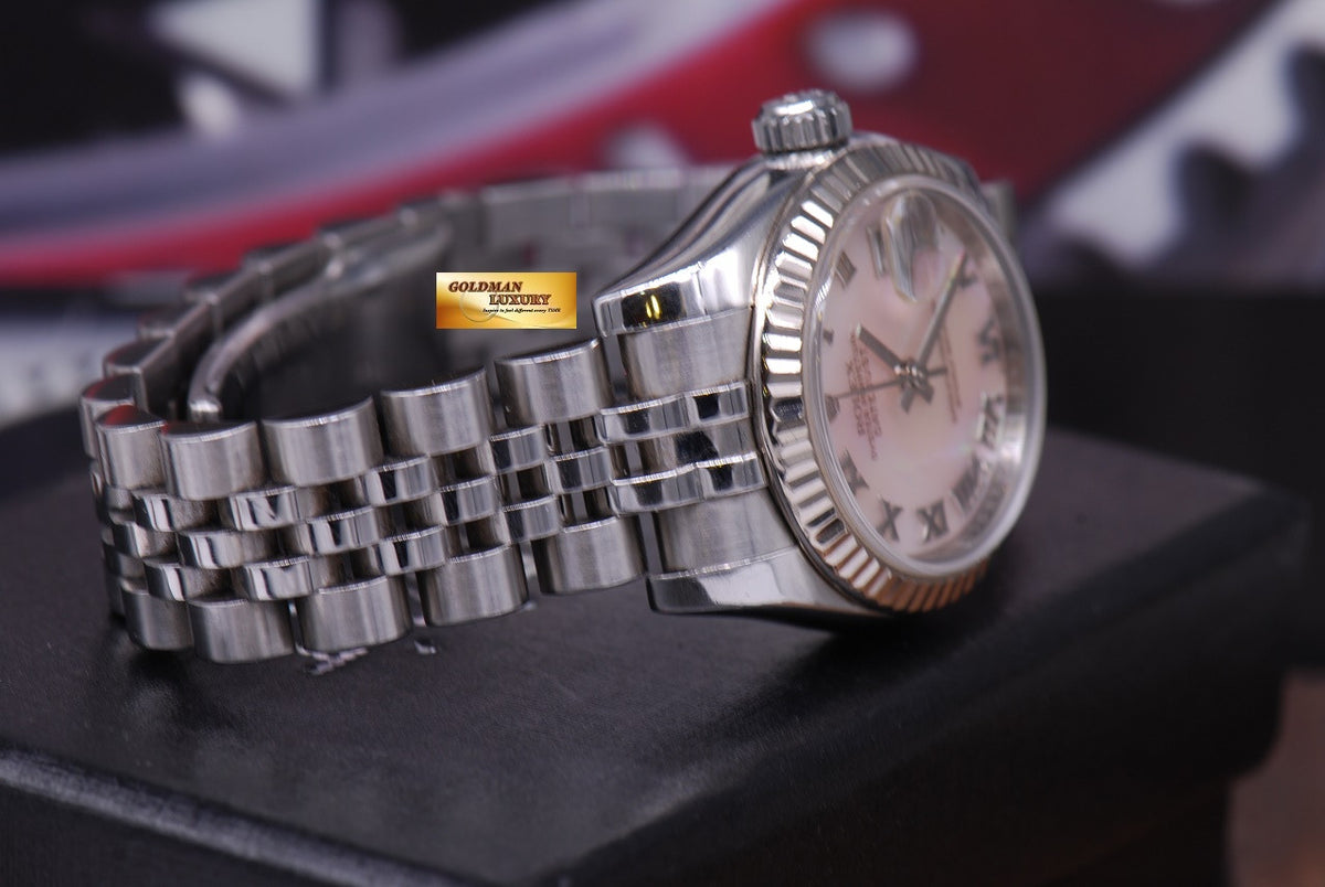 [SOLD] ROLEX OYSTER PERPETUAL DATEJUST PINK MOP SS LADIES 26mm 179174 (NEAR MINT)