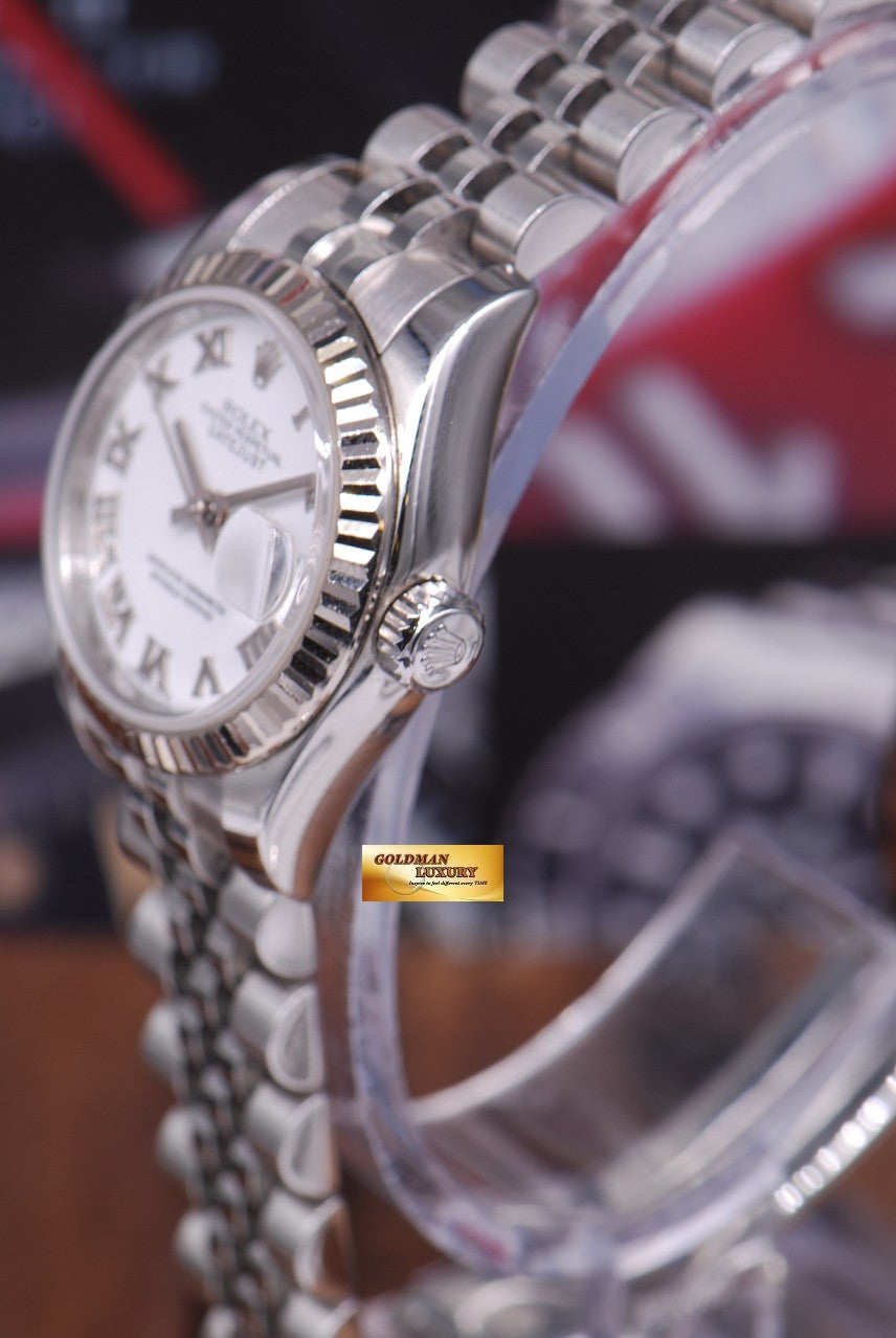 [SOLD] ROLEX OYSTER PERPETUAL DATEJUST SS LADIES WHITE 26mm 179174 (NEAR MINT)