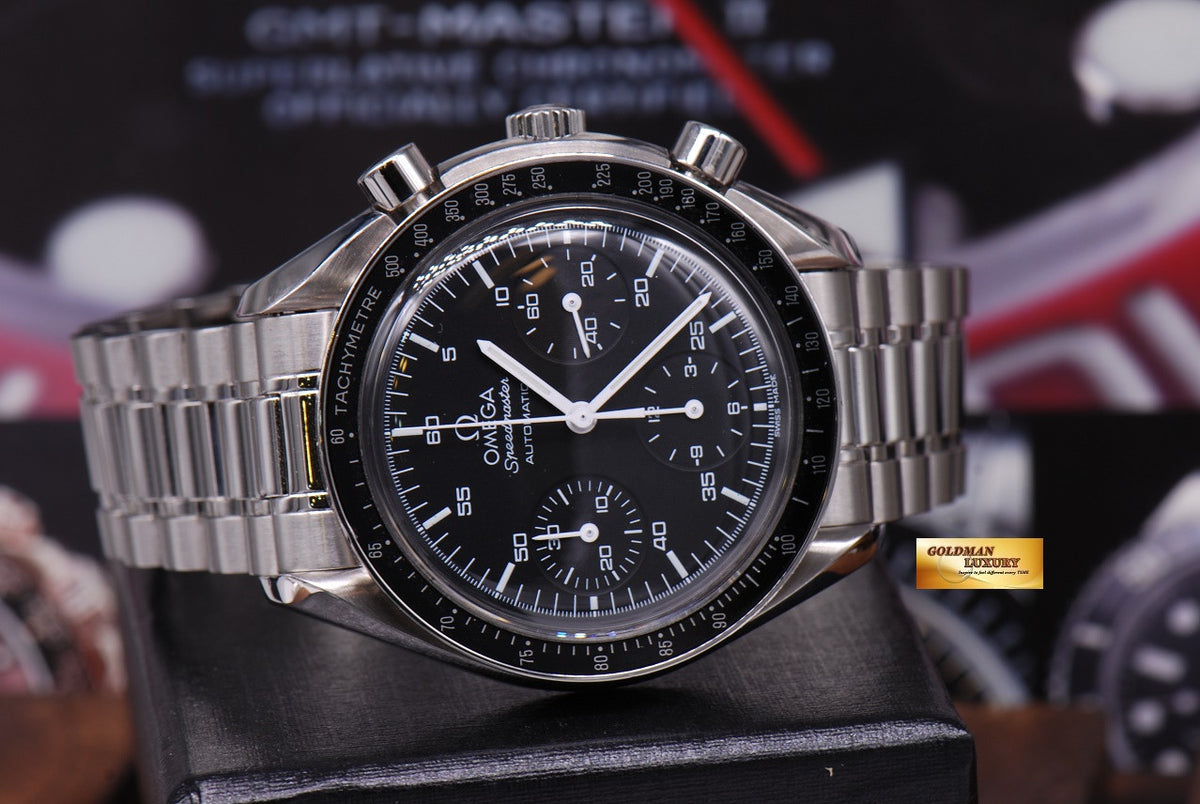 [SOLD] OMEGA SPEEDMASTER CHRONOGRAPH REDUCED-SIZE 38mm BLACK AUTOMATIC (MINT)