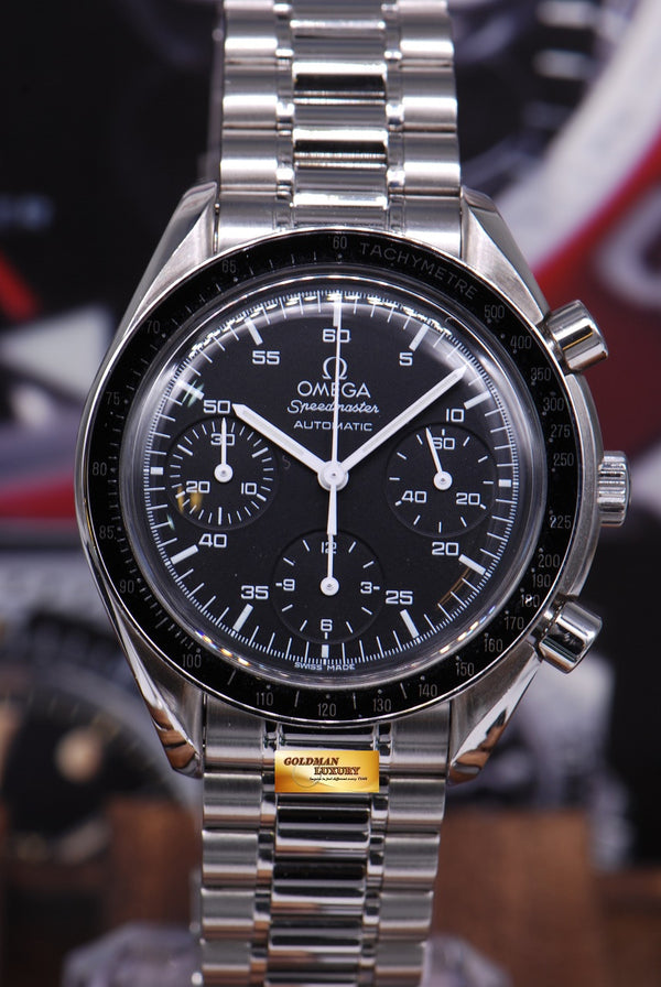 [SOLD] OMEGA SPEEDMASTER CHRONOGRAPH REDUCED-SIZE 38mm BLACK AUTOMATIC (MINT)