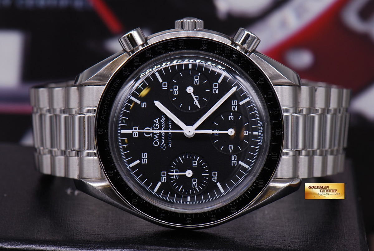 [SOLD] OMEGA SPEEDMASTER CHRONOGRAPH REDUCED-SIZE 38mm BLACK AUTOMATIC (MINT)