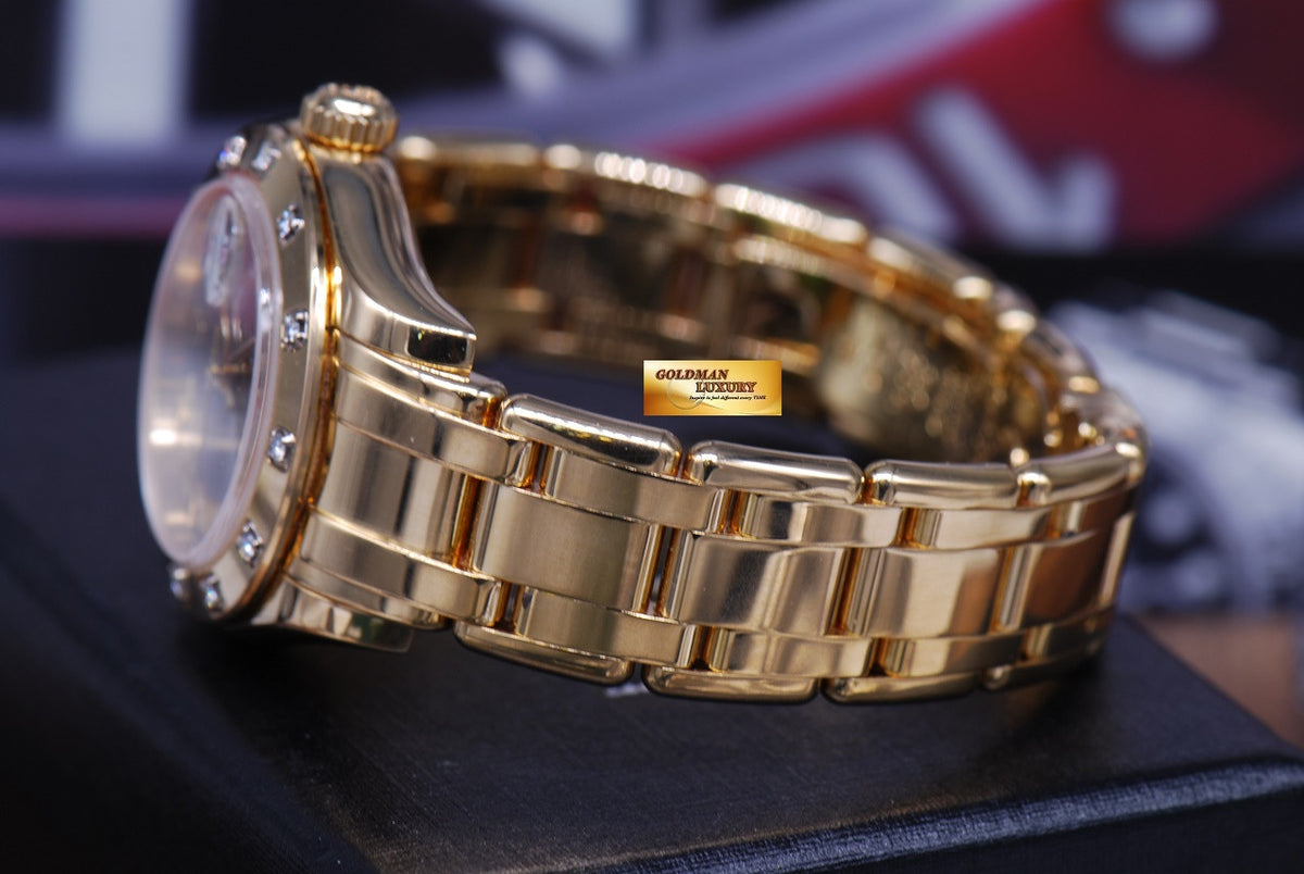 [SOLD] ROLEX OYSTER PERPETUAL DATEJUST PEARLMASTER 28mm 18K YELLOW GOLD DIAMOND BEZEL 80318 AUTOMATIC (NEAR MINT)