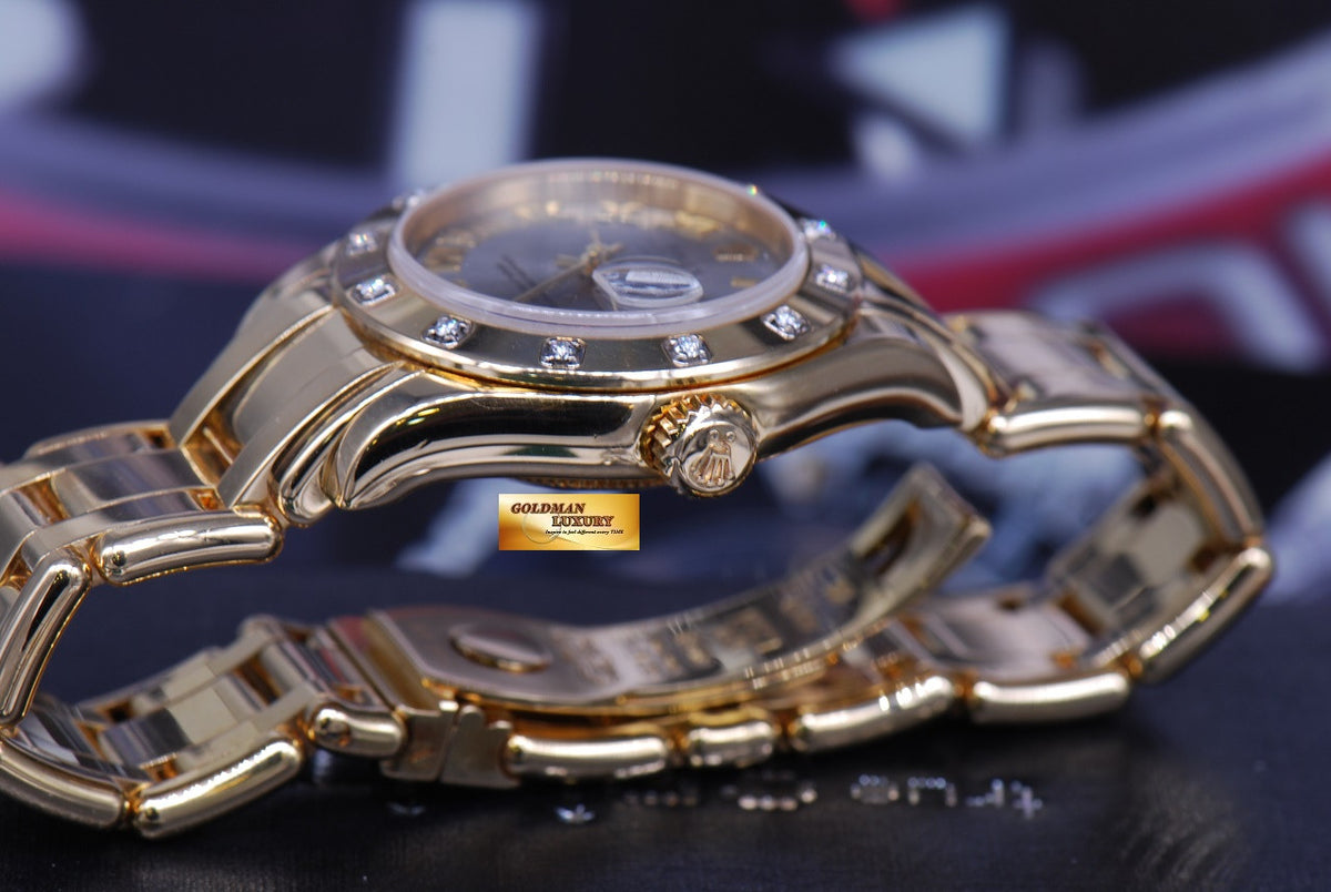 [SOLD] ROLEX OYSTER PERPETUAL DATEJUST PEARLMASTER 28mm 18K YELLOW GOLD DIAMOND BEZEL 80318 AUTOMATIC (NEAR MINT)