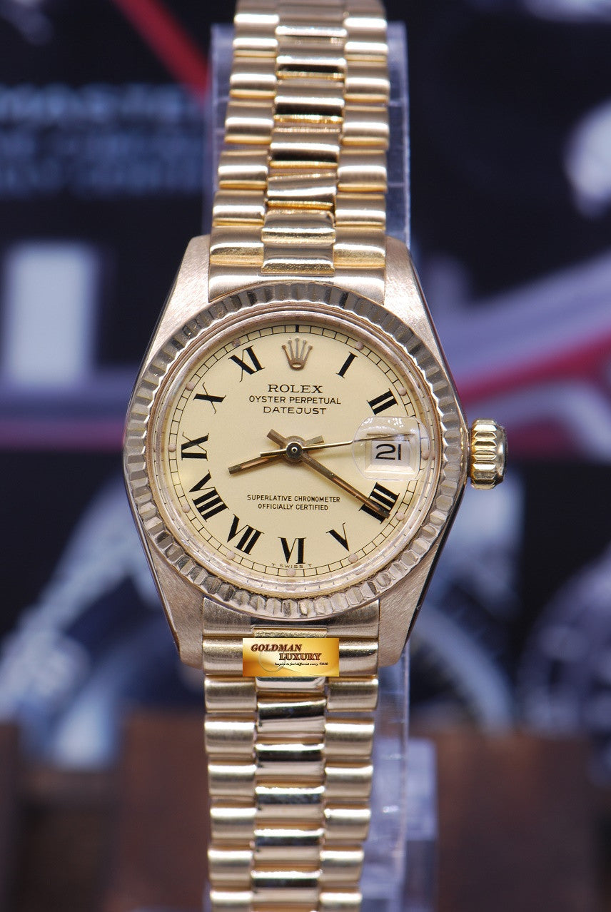 [SOLD] ROLEX OYSTER PERPETUAL DATEJUST 26mm LADIES 18K YELLOW GOLD 6917 AUTOMATIC