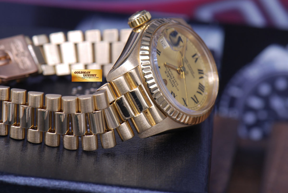 [SOLD] ROLEX OYSTER PERPETUAL DATEJUST 26mm LADIES 18K YELLOW GOLD 6917 AUTOMATIC