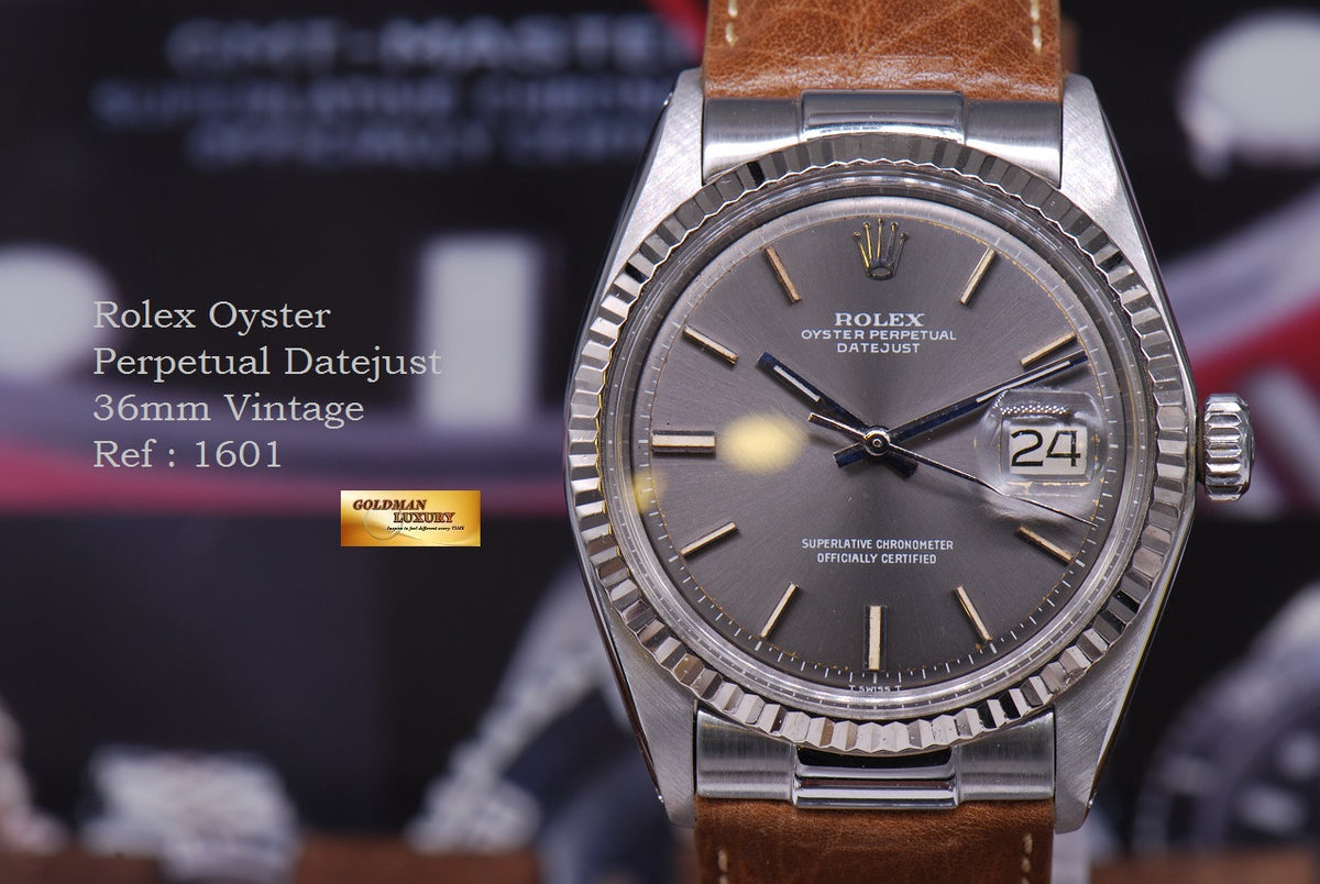 [SOLD] ROLEX OYSTER PERPETUAL 36mm 1601 SILVER VINTAGE (MINT)