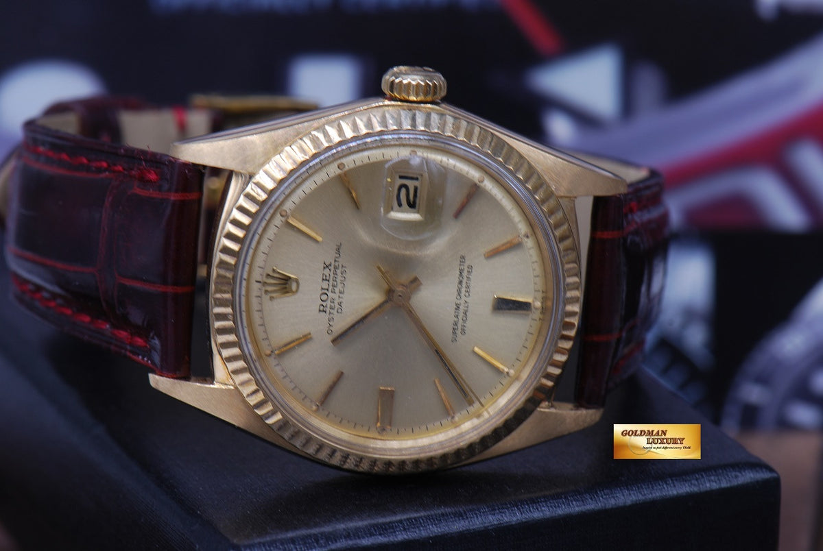 [SOLD] ROLEX OYSTER PERPETUAL 36mm 18K YELLOW GOLD 1601 VINTAGE (MINT)