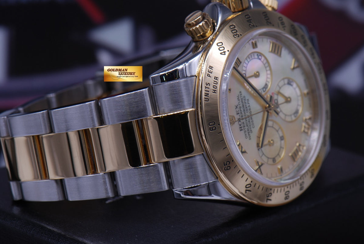[SOLD] ROLEX OYSTER PERPETUAL DAYTONA HALF-GOLD MOP DIAL Ref : 116523 (MINT)