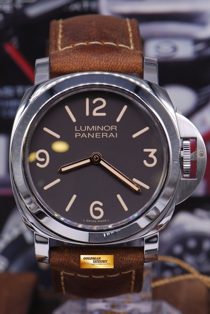 panerai tobacco dial 2008 Luminor 8 Day Dial, 44mm Leather Band brushed titanium device protecting the crown Panerai Luminor PAM 1731 44mm