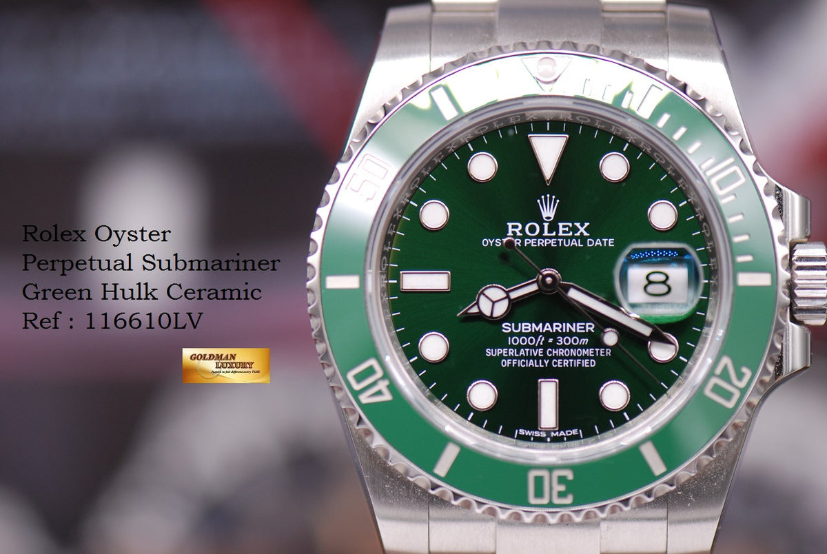 [SOLD] ROLEX OYSTER PERPETUAL SUBMARINER GREEN HULK Ref 116610LV (LNIB)